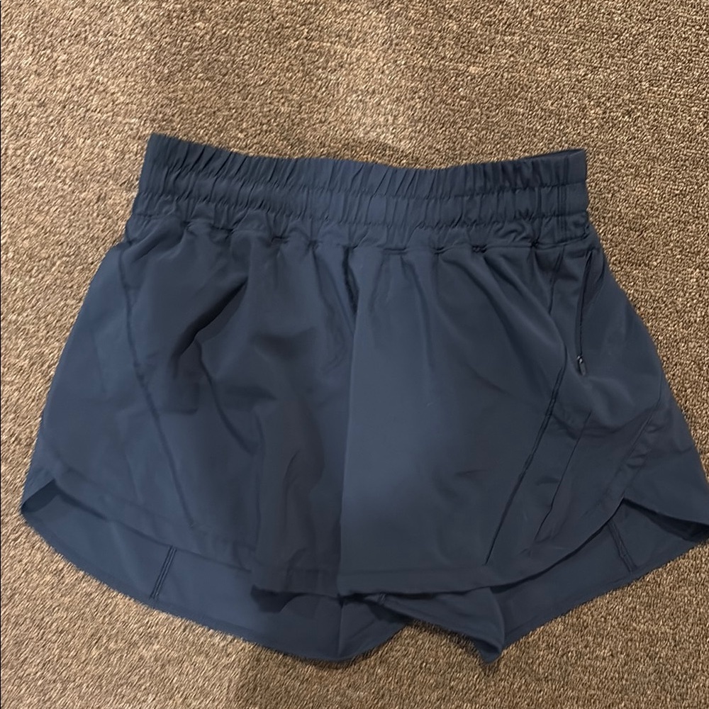 Lululemon Athletica Blue Athletic Shorts with Ruffled Hem